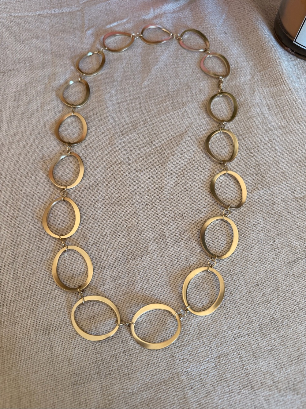 Gold Open Oval Link Necklace - Women Jewelry